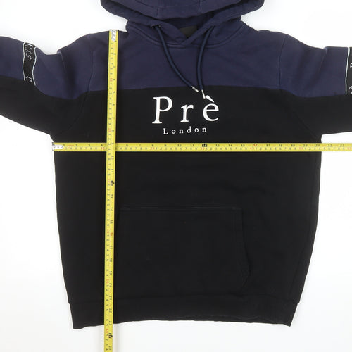 Pré London Men's Black Pullover Hoodie Size S Logo Hooded Sweatshirt