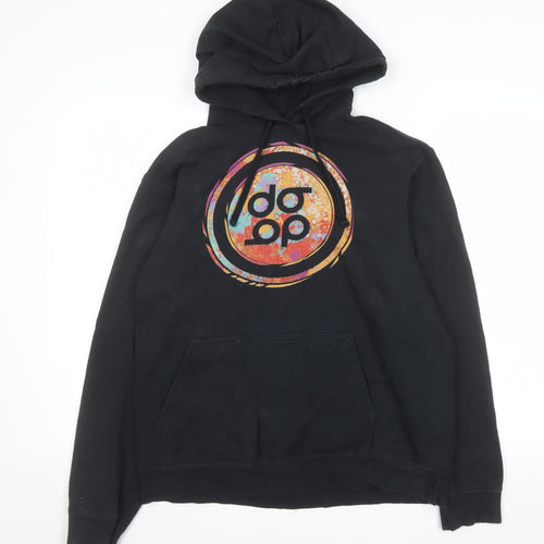 Port & Company Men's Black Pullover Hoodie M Graphic Print Cotton Blend