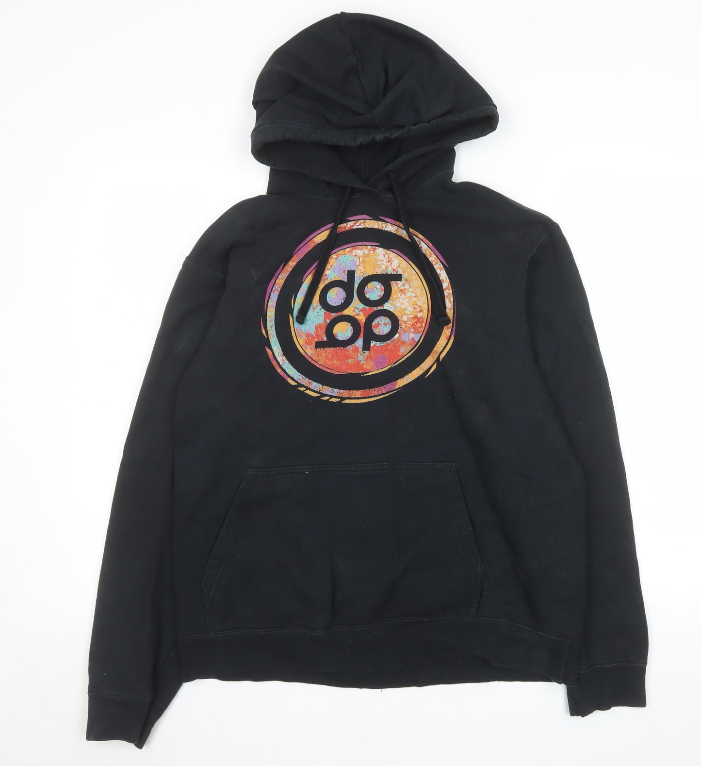 Port & Company Men's Black Pullover Hoodie M Graphic Print Cotton Blend