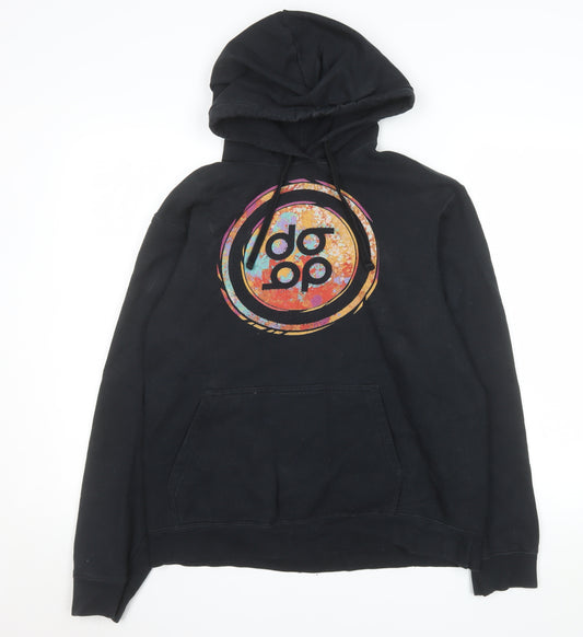 Port & Company Men's Black Pullover Hoodie M Graphic Print Cotton Blend