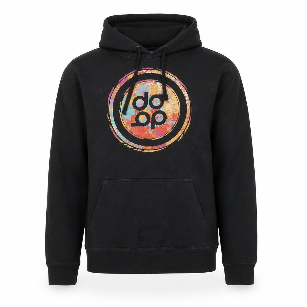 Port & Company Men's Black Pullover Hoodie M Graphic Print Cotton Blend