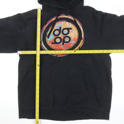 Port & Company Men's Black Pullover Hoodie M Graphic Print Cotton Blend