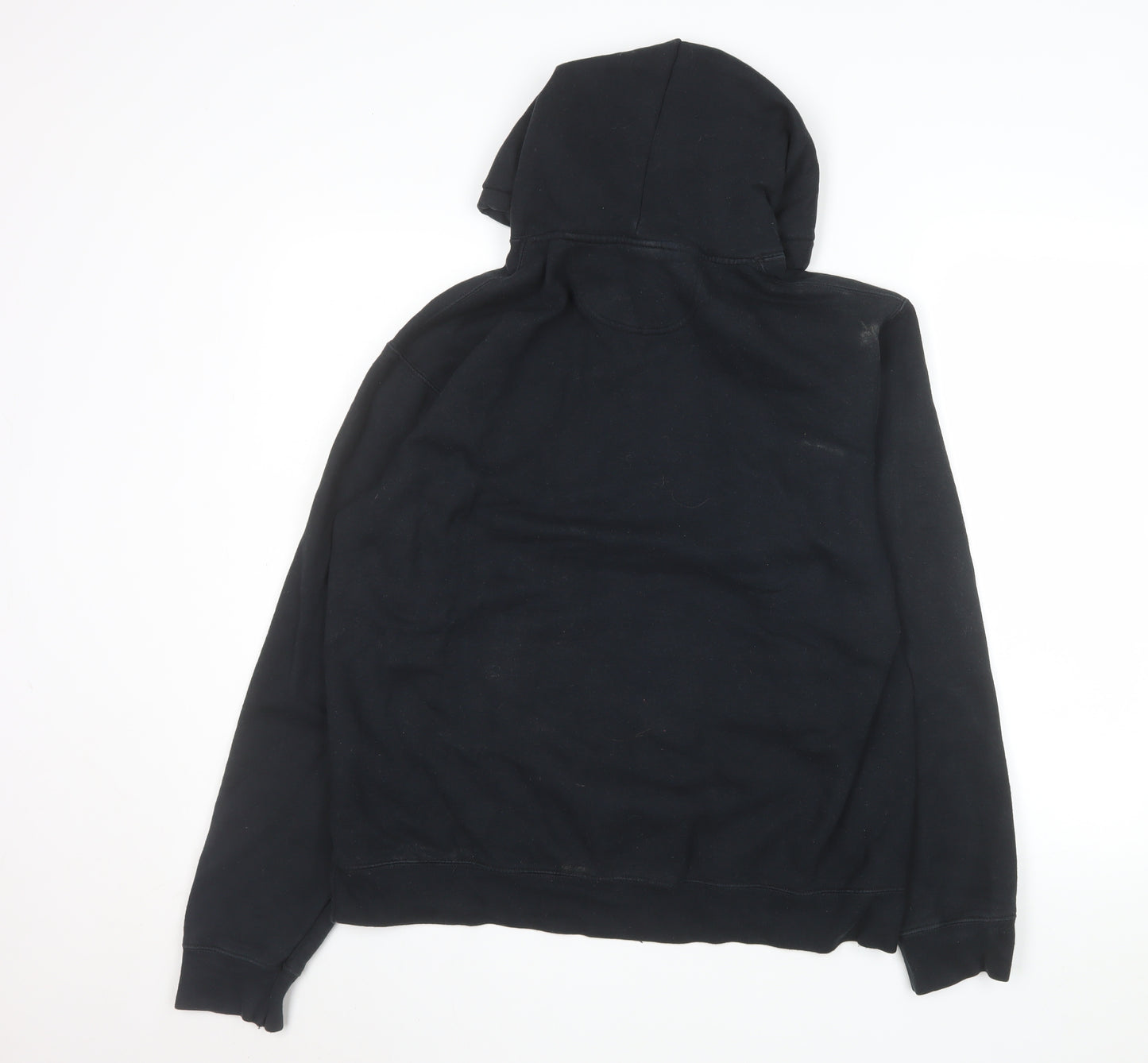 Port & Company Men's Black Pullover Hoodie M Graphic Print Cotton Blend