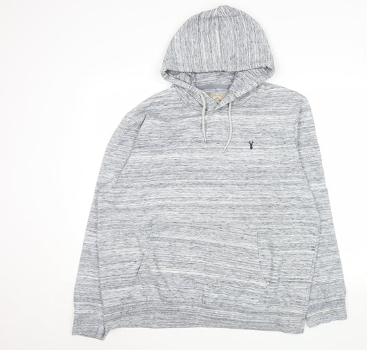 Next Men's Grey Pullover Hoodie XL Regular Fit Fleece