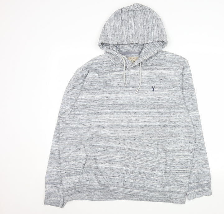 Next Men's Grey Pullover Hoodie XL Regular Fit Fleece