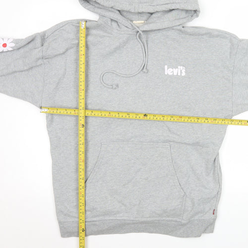 Levi's Women's Grey Floral Pullover Hoodie XS