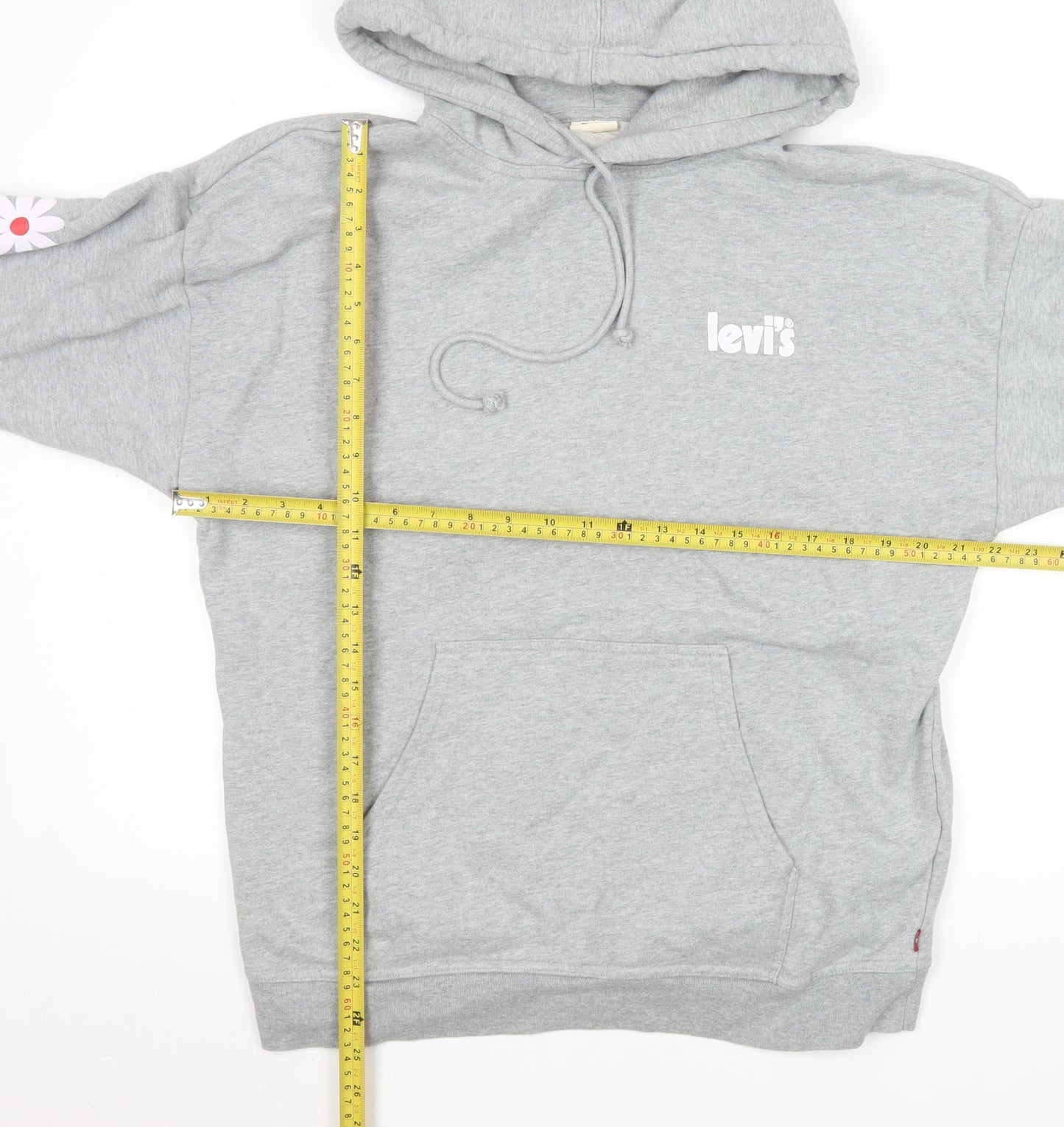 Levi's Women's Grey Floral Pullover Hoodie XS