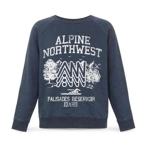 Topman Men Blue Small Graphic Print Sweatshirt Crew Neck