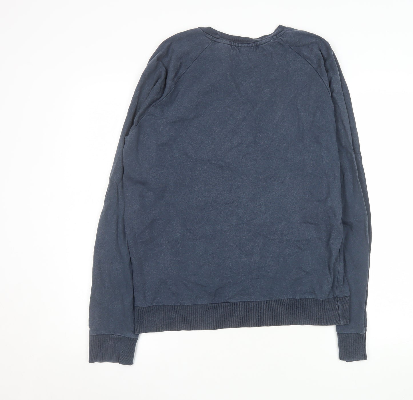 Topman Men Blue Small Graphic Print Sweatshirt Crew Neck