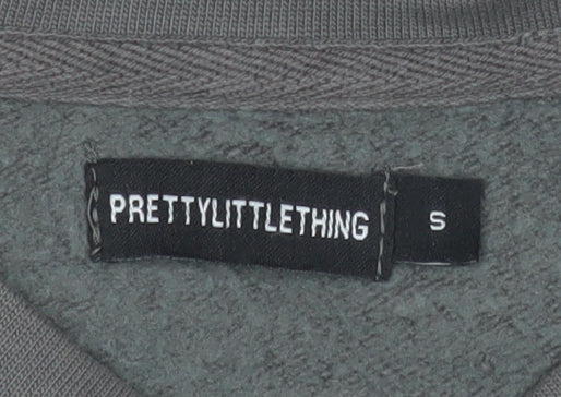 PrettyLittleThing Women’s Grey Santa Monica Pullover Sweatshirt Size S