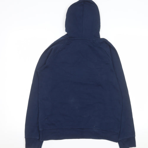 Under Armour Boys Navy Hoodie YLG Loose Fit Cotton Blend Pullover