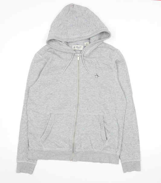 Original Penguin Men's Grey Full Zip Hooded Jacket Size M