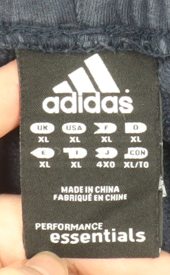 Adidas Men Black XL Track Pants Essentials Elastic Waist Activewear