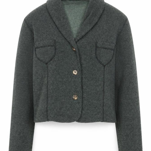 Wallis Women Green Knit Blazer Medium Single Breasted Jacket