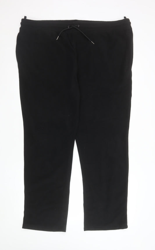 Marks and Spencer Men's Black 2XL Regular Fleece Sweatpants