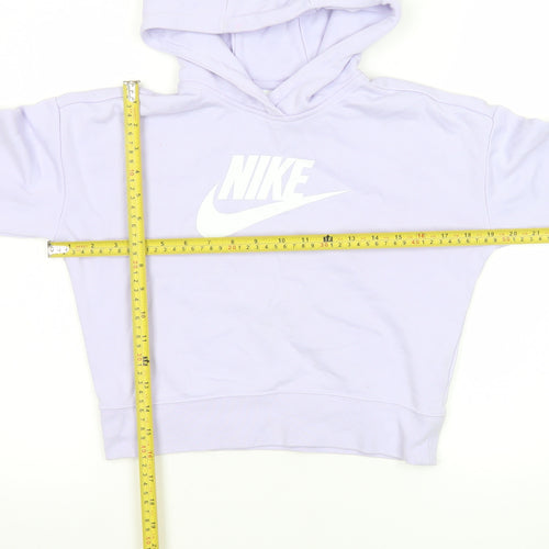 Nike Womens Lilac Hoodie L 146-156cm Cotton Blend Pullover