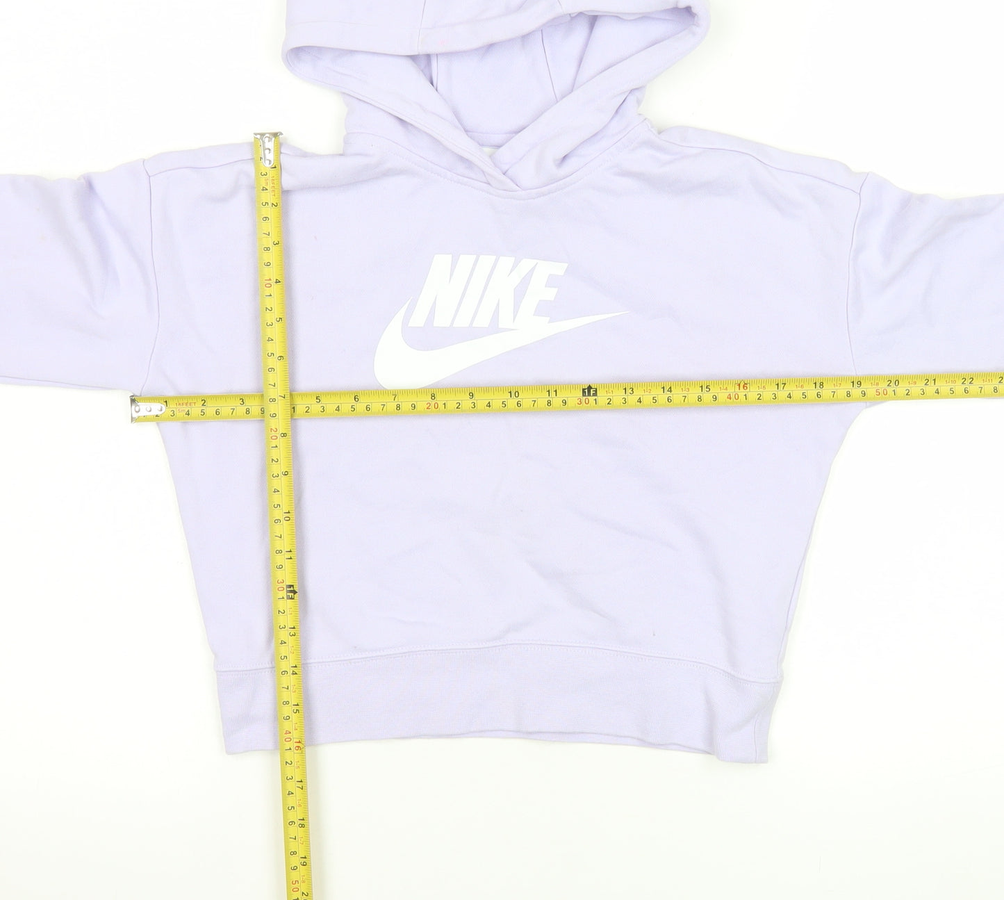 Nike Womens Lilac Hoodie L 146-156cm Cotton Blend Pullover