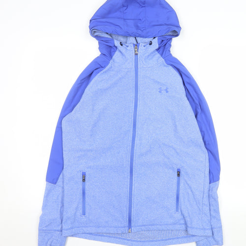 Under Armour Mens Blue Hooded ColdGear Full Zip Jacket Size M