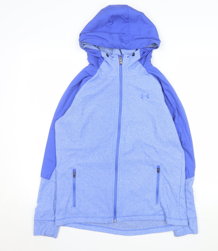 Under Armour Mens Blue Hooded ColdGear Full Zip Jacket Size M