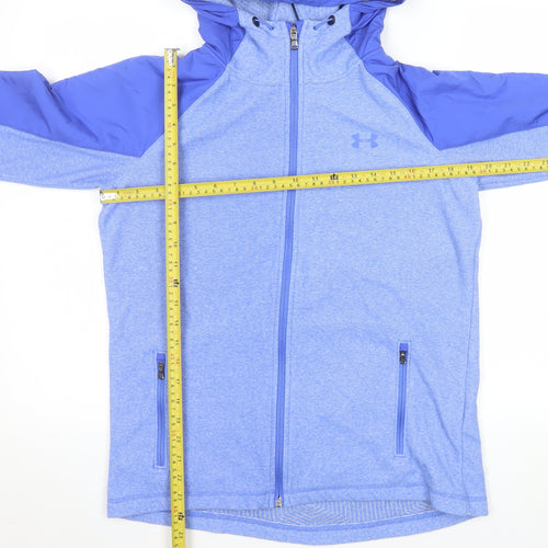 Under Armour Mens Blue Hooded ColdGear Full Zip Jacket Size M