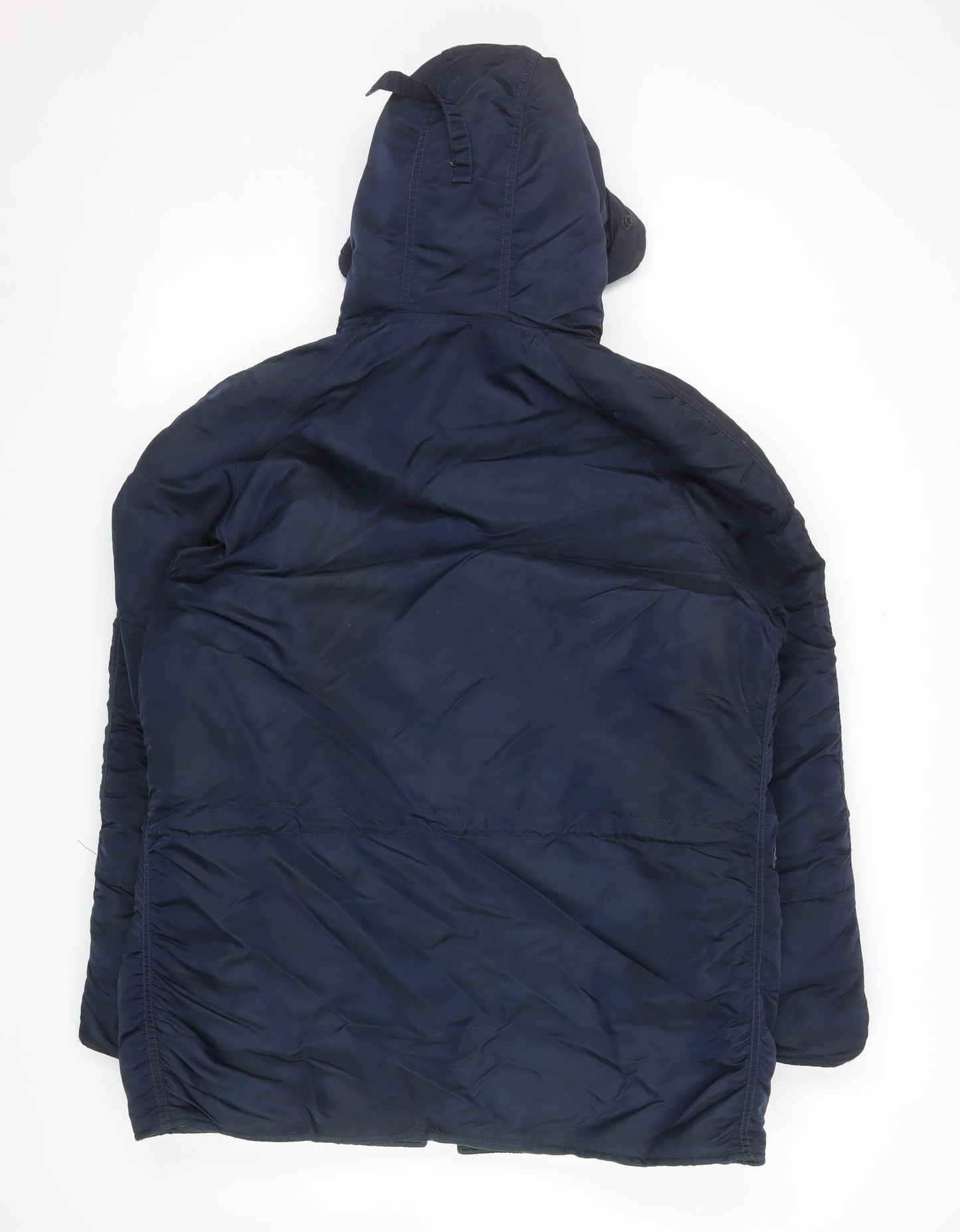 Alpha Industries Men’s Blue Hooded Parka Jacket Size M Winter Coat