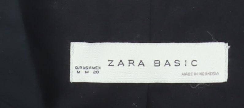 Zara Women's Black Parka Jacket Size 12 Mid-Length Casual