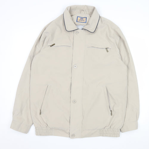 Aldon Men Beige Mid-Length Polyester Basic Jacket Size M