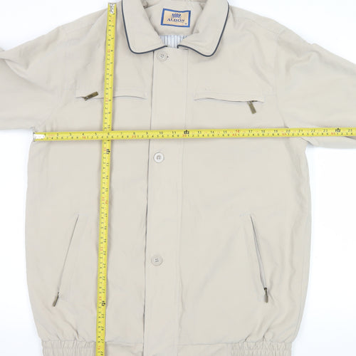 Aldon Men Beige Mid-Length Polyester Basic Jacket Size M