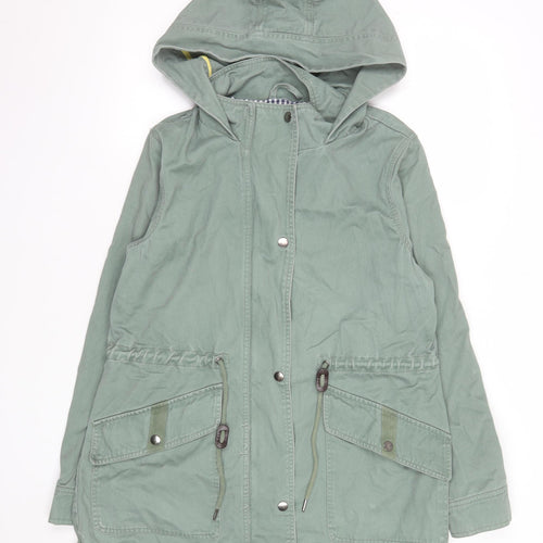 Dickins & Jones Women's Green Cotton Parka Coat Size 12