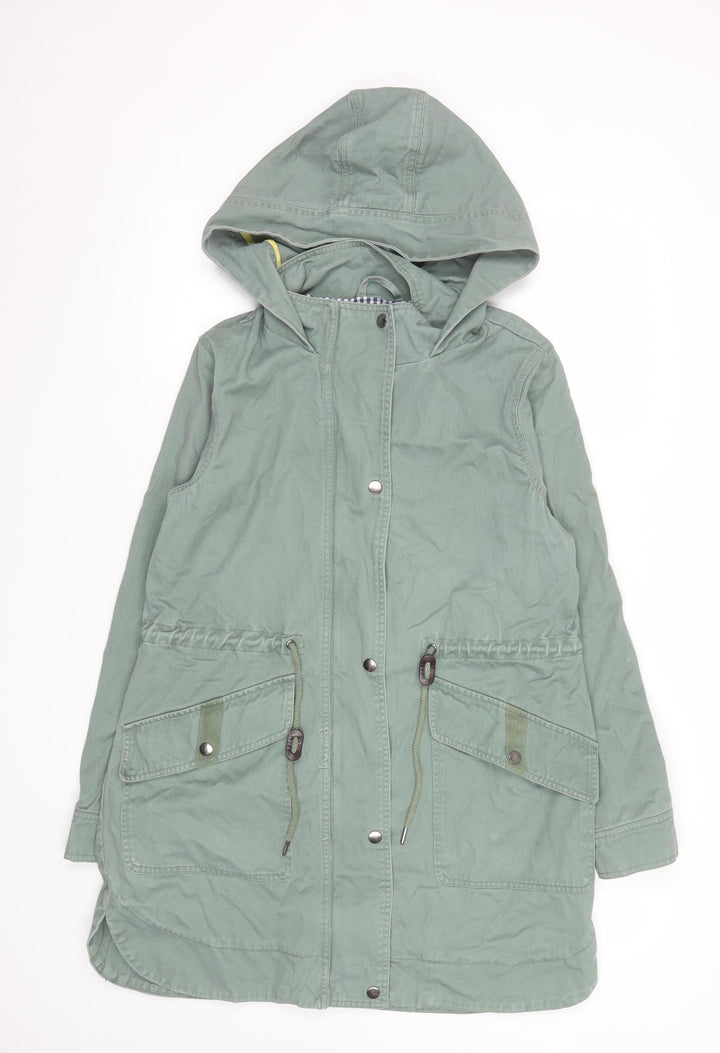 Dickins & Jones Women's Green Cotton Parka Coat Size 12