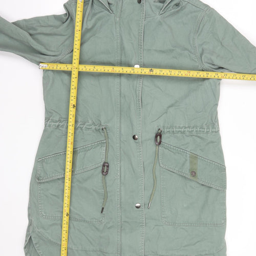 Dickins & Jones Women's Green Cotton Parka Coat Size 12