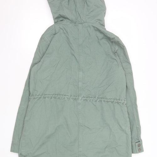 Dickins & Jones Women's Green Cotton Parka Coat Size 12