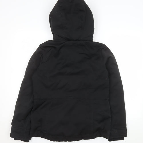 Hollister Women Black M Hooded Puffer Jacket Down Winter Coat