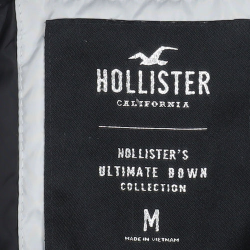 Hollister Women Black M Hooded Puffer Jacket Down Winter Coat