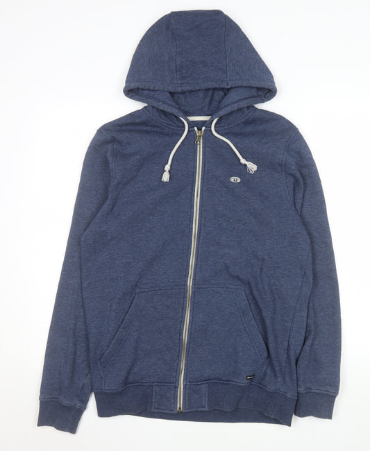 Animal Men's Blue Hooded Full Zip Cotton Blend Jacket M