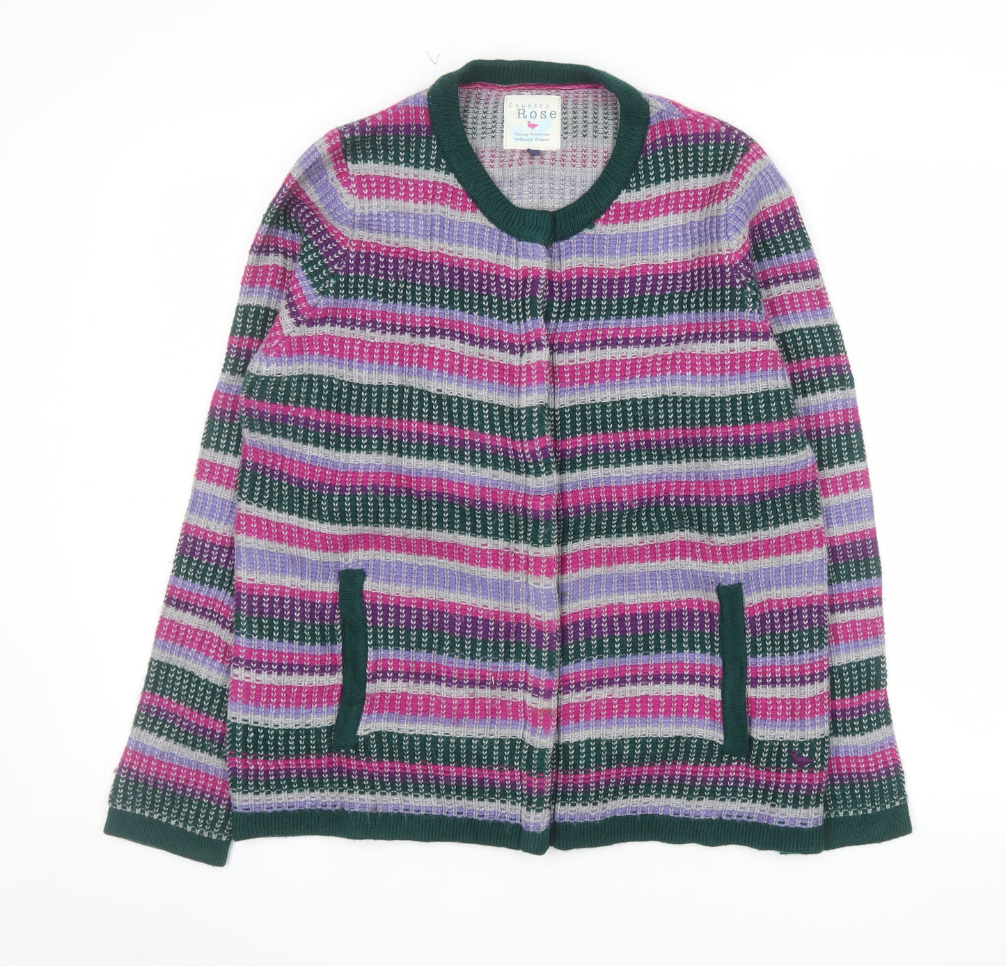 Country Rose Women's Multicoloured Striped Knit Cardigan Size M