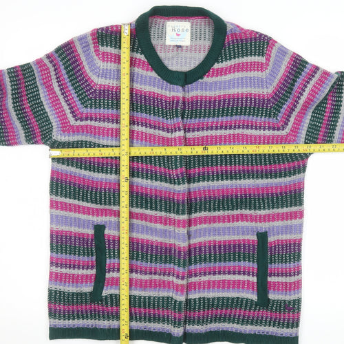 Country Rose Women's Multicoloured Striped Knit Cardigan Size M