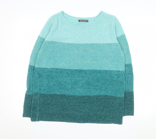 Bonmarché Women's Blue Striped Knit Pullover Jumper Size M