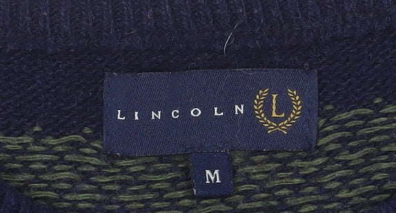 Lincoln Men's Multicoloured Wool Blend Striped Pullover Jumper Size M