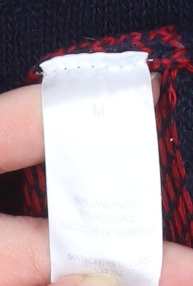 Lincoln Men's Multicoloured Wool Blend Striped Pullover Jumper Size M