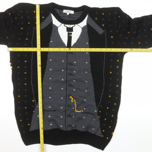 Notjust Men's Black XL Pullover Christmas Suit Graphic Jumper