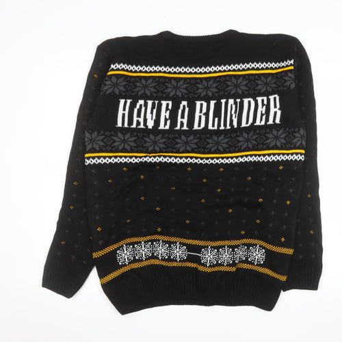Notjust Men's Black XL Pullover Christmas Suit Graphic Jumper