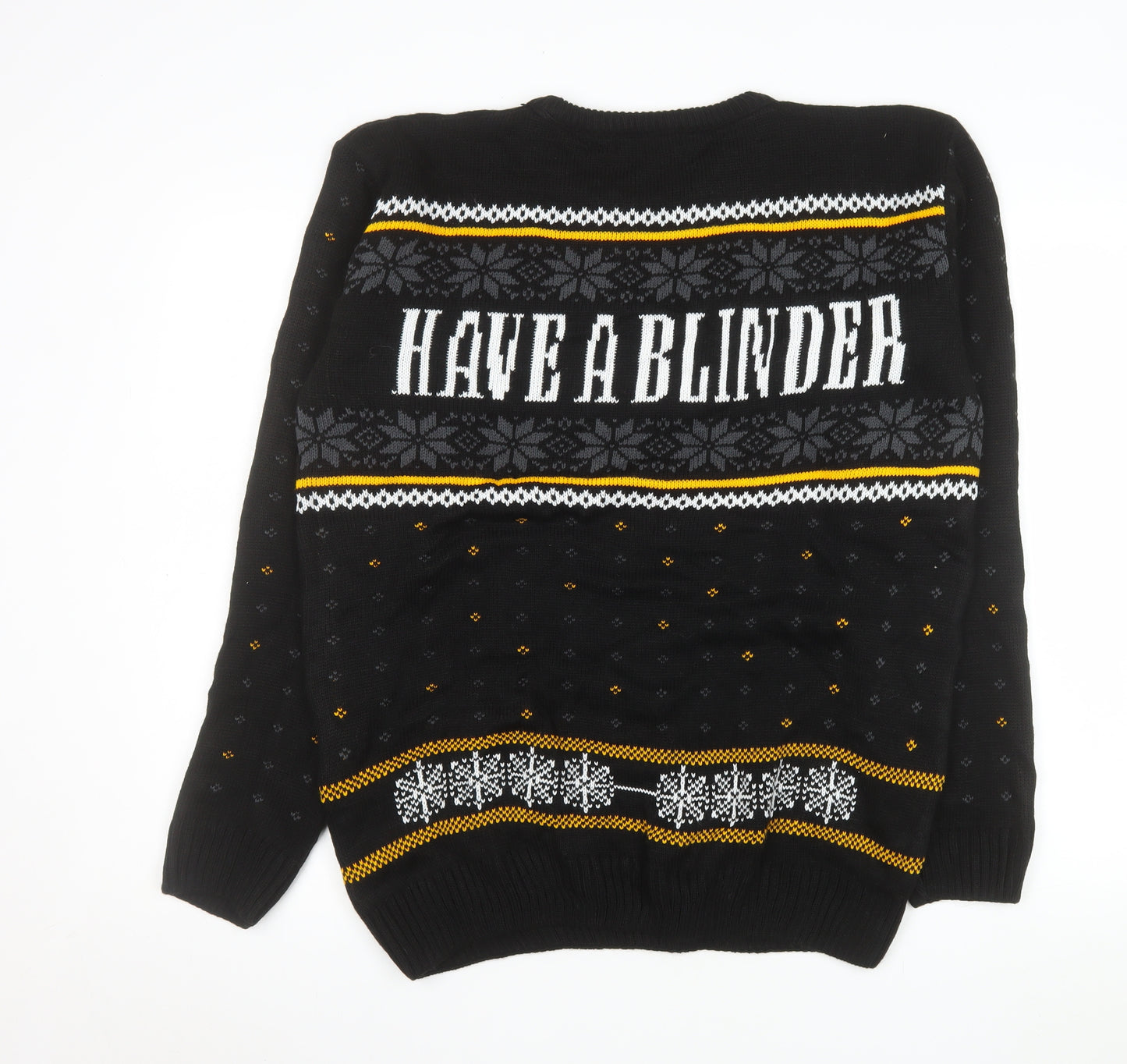 Notjust Men's Black XL Pullover Christmas Suit Graphic Jumper
