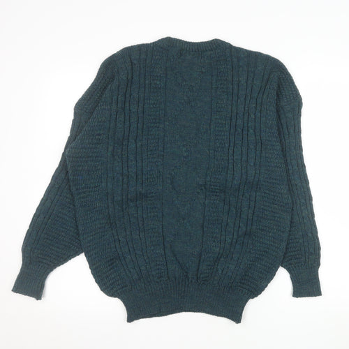 Debenhams Men’s Green Wool Cable-Knit Crew Neck Jumper L