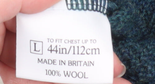 Debenhams Men’s Green Wool Cable-Knit Crew Neck Jumper L