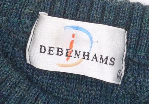 Debenhams Men’s Green Wool Cable-Knit Crew Neck Jumper L