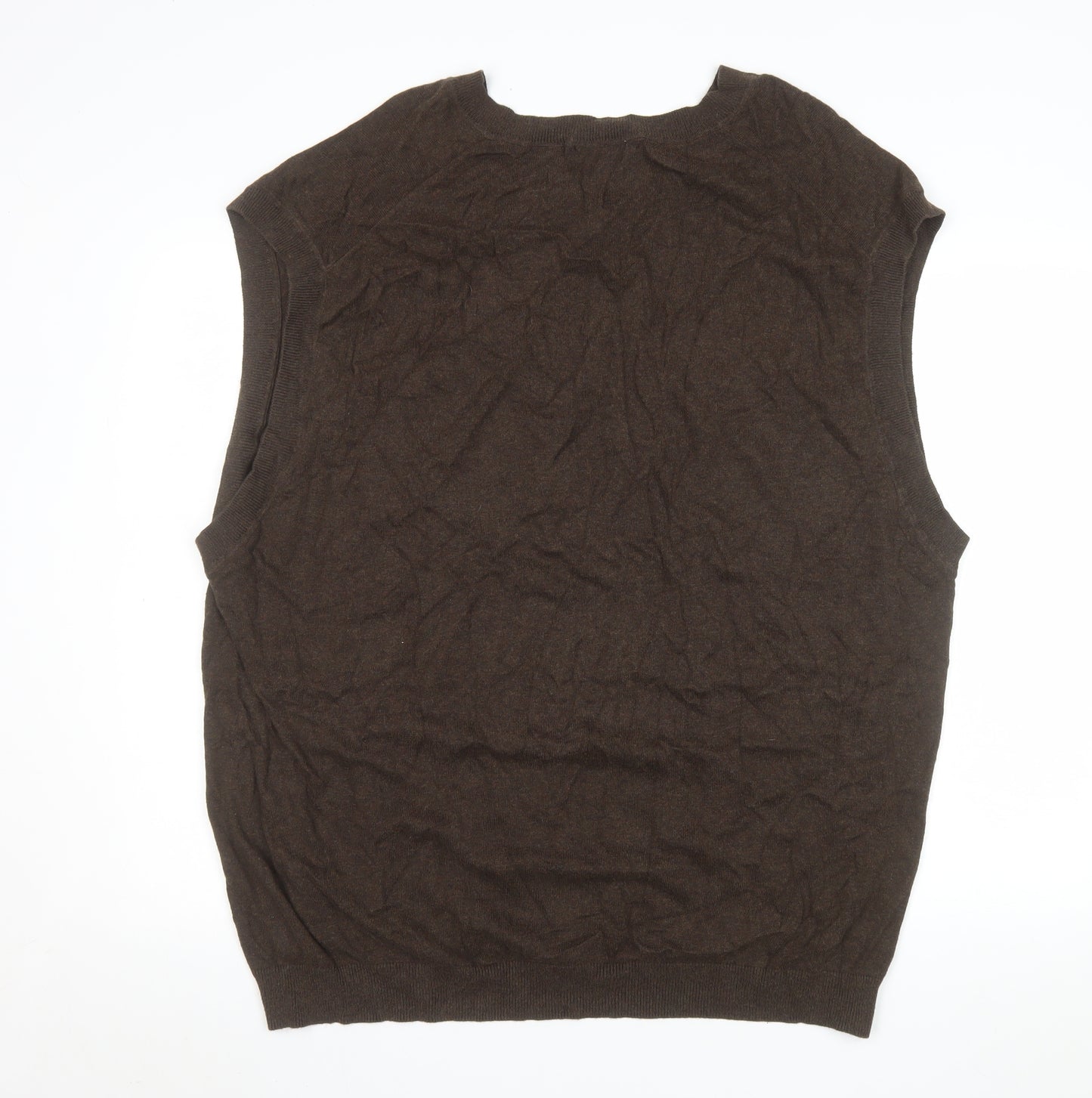Concepts by Claiborne Men's Brown Argyle Cotton 3XL Vest Jumper