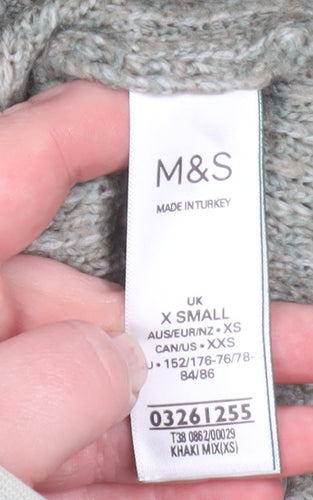 Marks and Spencer Women’s Green Chunky Knit Jumper XS