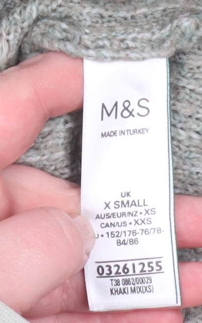 Marks and Spencer Women’s Green Chunky Knit Jumper XS