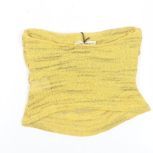 Pull&Bear Women’s Yellow Knit Strapless Camisole Tank Top S